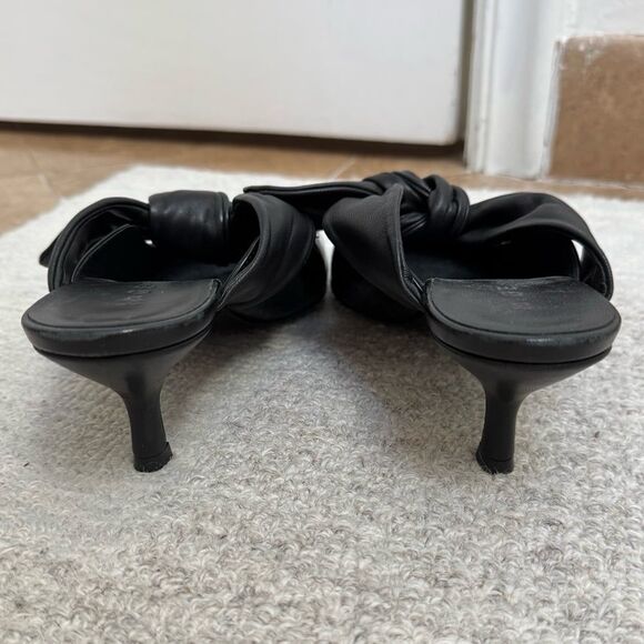 M. Gemi The Lasso Black Patent Leather Tie Kitten Heels Size 9 - Picture 6 of 12